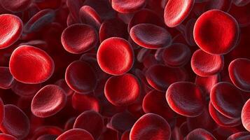 The image is a close up of red blood cells. The cells are shown in various sizes and shapes, with some appearing larger and others smaller. Scene is one of fascination and wonder photo