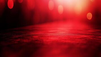 Red-toned surface under soft, dreamy lighting with bokeh effect. Perfect for atmospheric backgrounds and adding depth to designs. photo