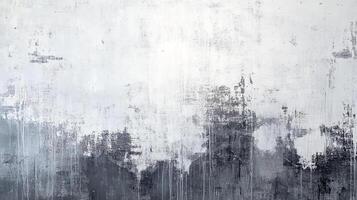 Abstract gray and white painted surface with textured marks. Neutral background with blended colors create a soft, subtle design. photo