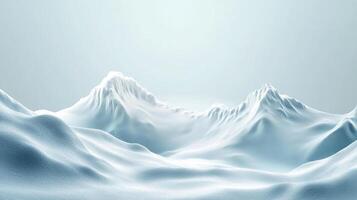 Snowy mountain range with icy peaks under a serene sky, creating a breathtaking and pristine winter landscape, a cold natural scene. photo