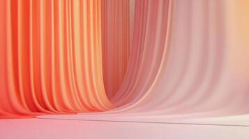 Abstract scene featuring flowing, draped fabric in various shades of pink, creating a soft, elegant, and minimalist background composition. photo