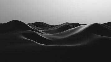 Monochrome waves undulate gracefully, suggesting a vast, serene landscape. Minimalist texture reveals subtle details in each curve and shadow. photo
