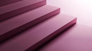 Minimalist platform design with a soft, pink hue. Abstract architectural steps with geometric forms and a smooth, matte texture. photo