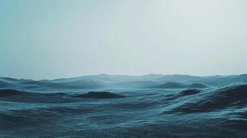 A serene and moody ocean scene, with gentle waves under a pale sky, capturing the tranquil power of the sea. photo