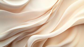 Abstract background of flowing soft fabric. Beige and ivory tones create a dreamy atmosphere and sense of peace, perfect for modern designs photo