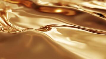 Abstract flowing golden surface with smooth waves and subtle highlights, exuding elegance, richness, and captivating visual dynamics. photo