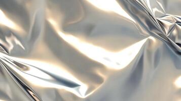 Abstract, shiny surface with curves of gray and gold blending with light and shadow. It gives the impression of a soft liquid surface. photo