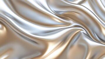 Elegant fabric in silver and gold, capturing light and movement, creating a luxurious visual texture. Ideal for designs that need sophistication. photo