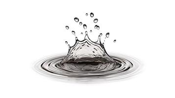 A black and white photo of a splash of water