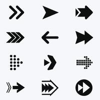 EPS Arrow Icons Simple Black and White Minimalist Design. vector