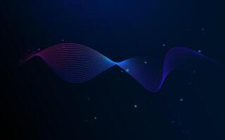 Abstract gradient wave lines background purple curve flow vector