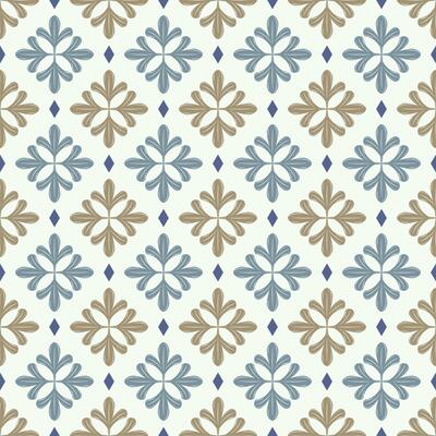 Elaborate Royal Gold Silk Weaves Monogram on Light Blue Background. Detailed of Luxury Scroll Ornament Victorian Fleur de lis Seamless Pattern Decoration Fabric Textile Garment Men's Wear Tiles