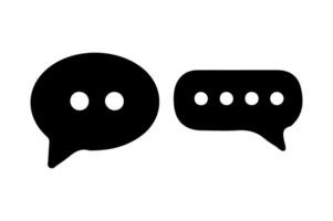 Black and white chat icons on a white background. vector