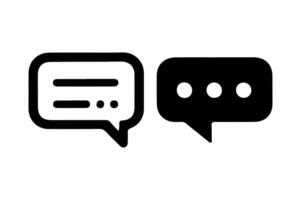 Black and white speech bubble icons. vector