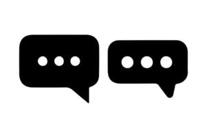 Two black speech bubbles icon set. vector