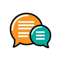 Two overlapping speech bubbles depicted. vector