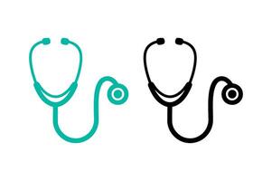 Stethoscope and heart icons. vector