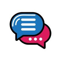 POverlapping speech bubbles icon symbolize communication. vector