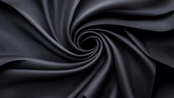 Black silk fabric with a spiral pattern photo