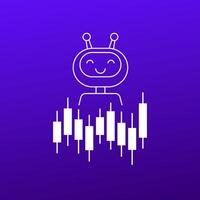 trading bot icon, AI for stock market analysis vector