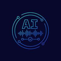 AI voice generator icon, linear design vector