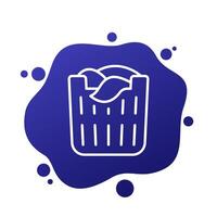 Laundry basket line icon for web vector