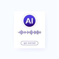 AI voice generator ui design, interface vector