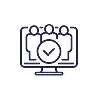 users line icon on white vector