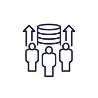 increase user base line icon vector