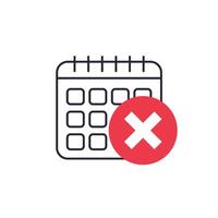 Cancel appointment icon with a calendar vector