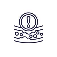 high cholesterol line icon with artery vector