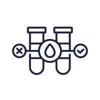 water testing line icon with two test tubes vector