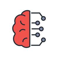 artificial intelligence icon colors style design vector