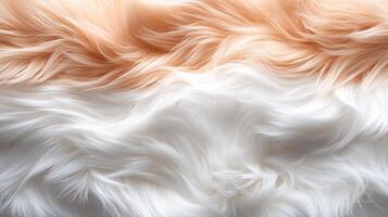 A close up of a white and orange fur photo