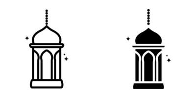Islamic Lantern icon set.for mobile concept and web design on white background vector