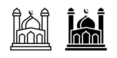 Mosque icon set, for mobile concept and web design on white background vector