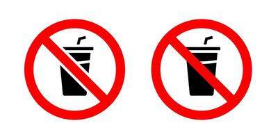 No Drinking icon set.for mobile concept and web design on white background vector