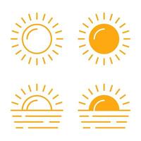 Sun icon set.for mobile concept and web design on white background vector