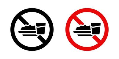 No Eating icon set.for mobile concept and web design on white background vector