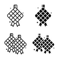 Ketupat icon set.for mobile concept and web design on white background vector