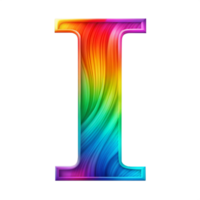 Colourful alphabet I With Flowing Gradient Effect is isolated on transparent background png