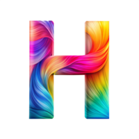Colourful alphabet H With Flowing Gradient Effect is isolated on transparent background png