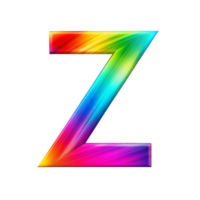 Colourful alphabet Z With Flowing Gradient Effect is isolated on transparent background png