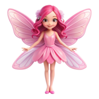 pink beautiful fairy is isolated on transparent background png