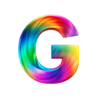 Colourful alphabet G With Flowing Gradient Effect is isolated on transparent background png