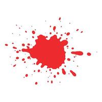Red ink splatter on a white background by individual particles. vector