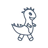 stuffed dinosaur icons isolated on White Background. Flat style design vector