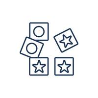 letter cube icons isolated on White Background. Flat style design vector