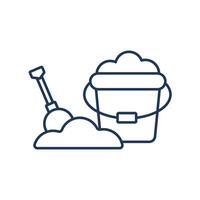 sand bucket icons isolated on White Background. Flat style design vector