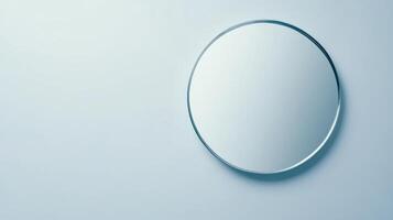Round blue wall mirror photo